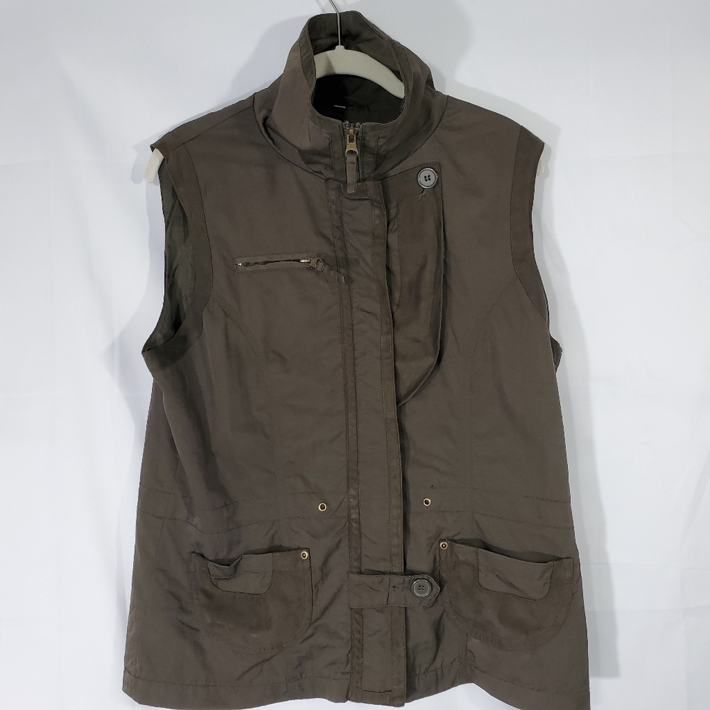 Gina Laura Green Utility Vest M